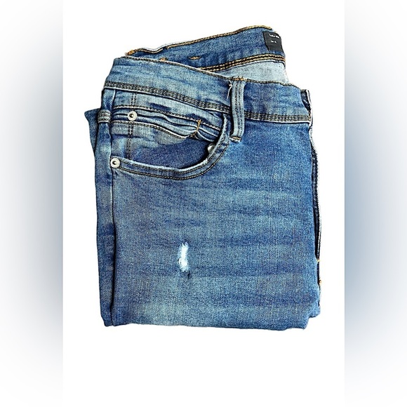 Zara Mens Distressed Blue Denim Jean Pants | Size: 32 - Picture 3 of 7